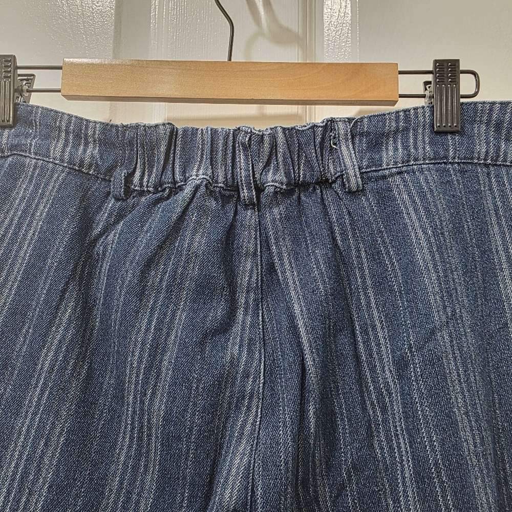 Jaded Gypsy Spiral Cluster Denim Pinstripe Cargo Pants Boho L/XL - Picture 9 of 15